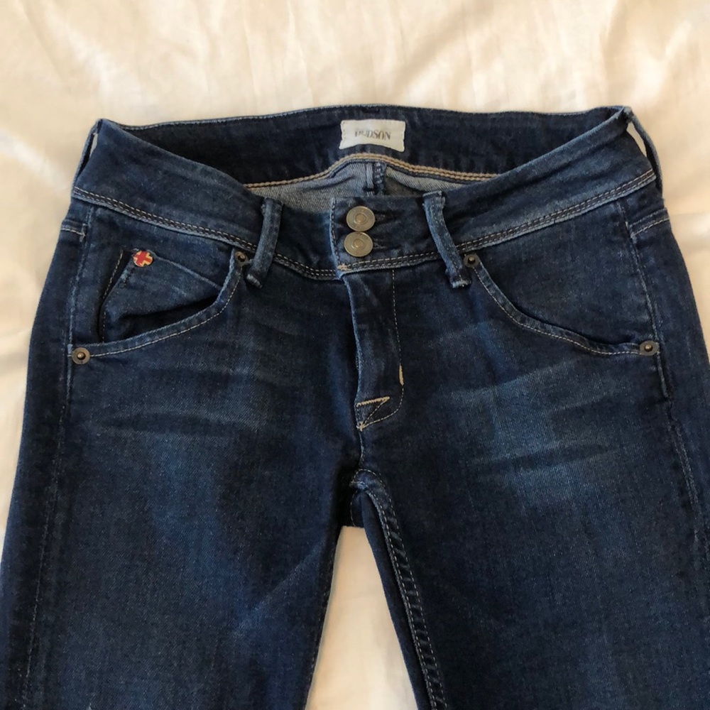 Hudson denim dark wash low rise skinny jean